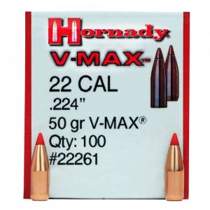 Ogives Hornady 224 - 50 Grs V - MAX Réf. 22261.