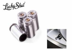 Lucky Shot Bouchons de valve nickelés Cal. 40 S&W. - Blister de 4..